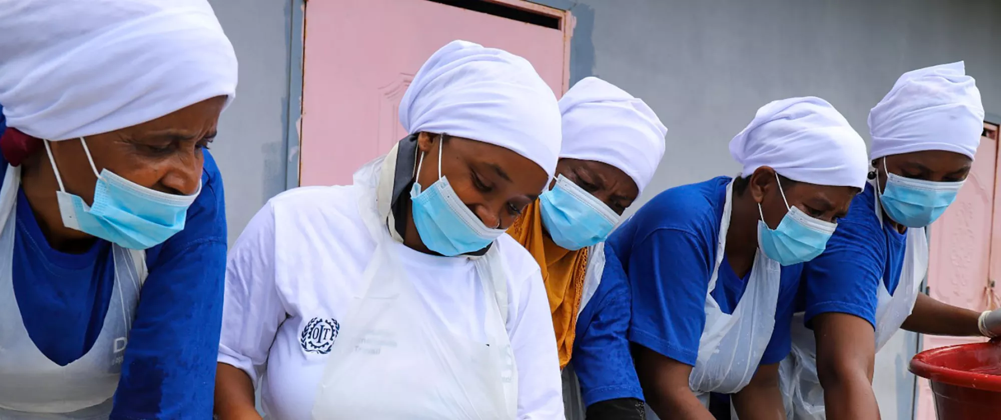 Women undergoing an ILO sponsored cooking course in Comoros