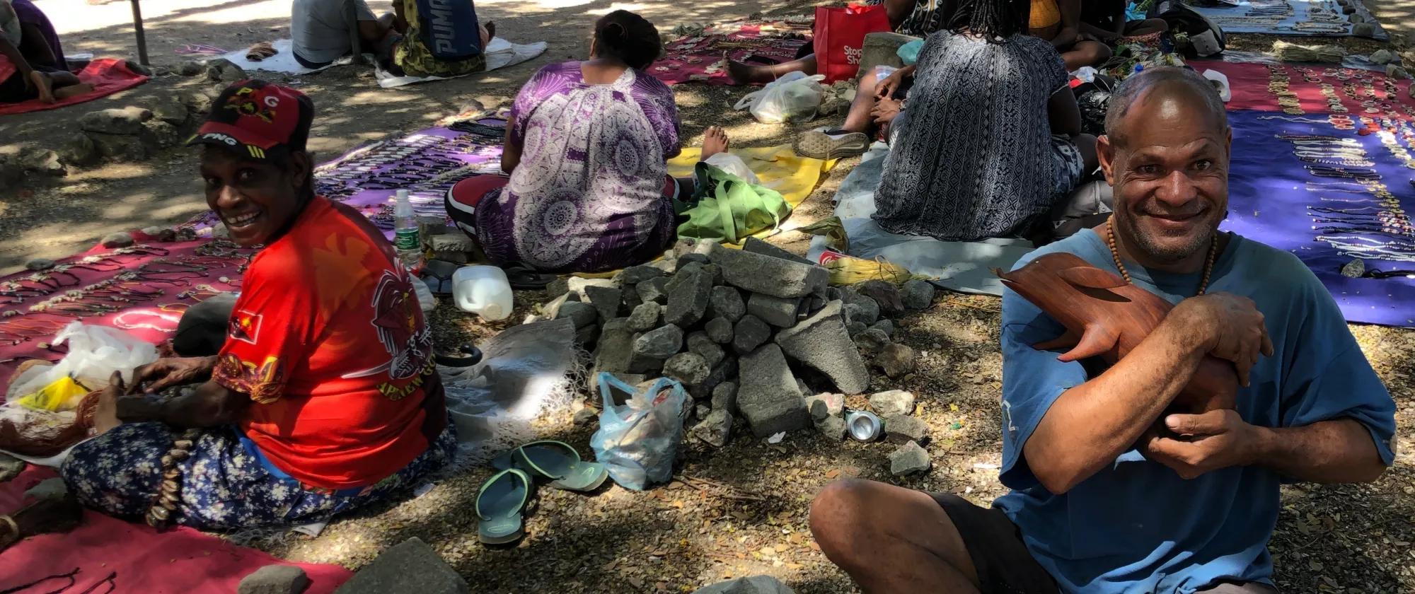 PNG villages are gathering at local market to sale their handcrafted goods.