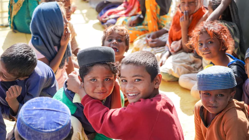 Children at the brick kiln in Faisalabad, Pakistan