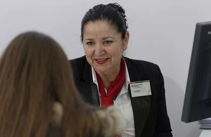 Employment services counsellor meeting with young woman