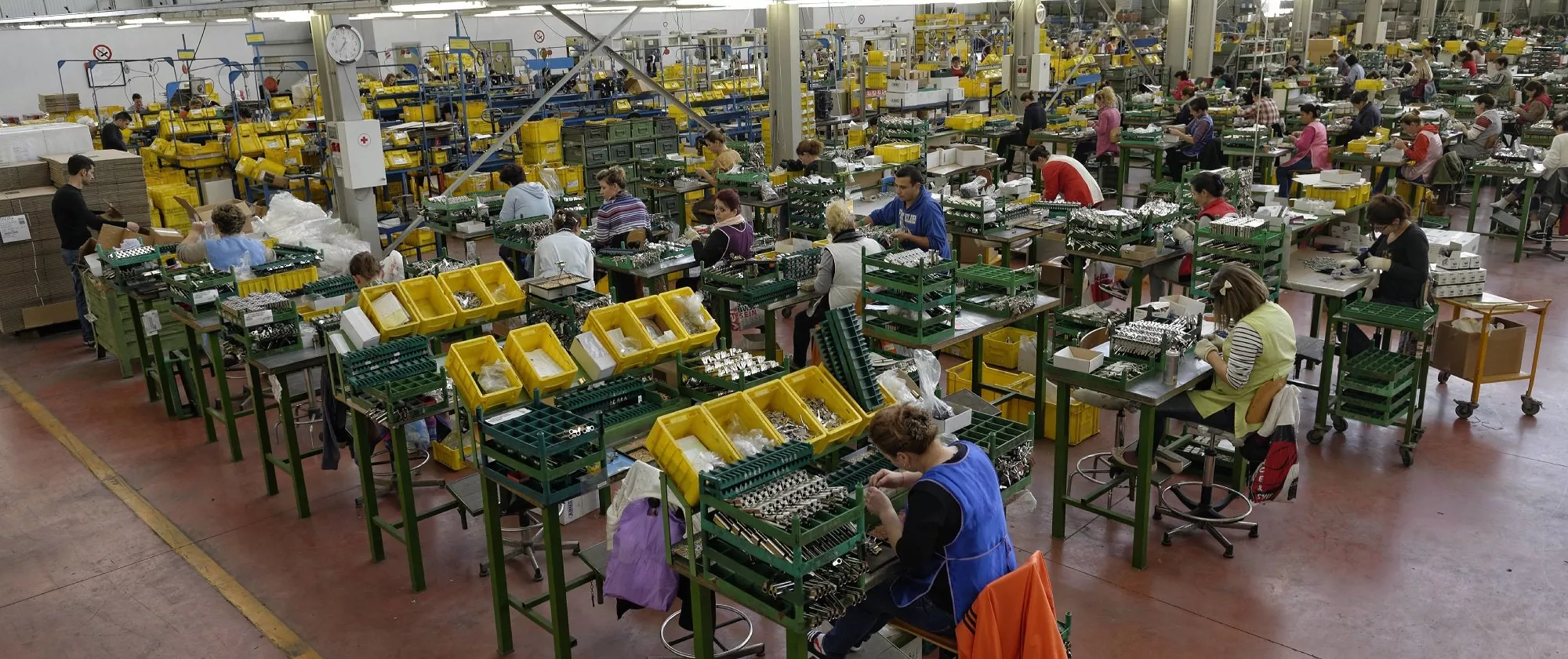 Workers on a factory floor