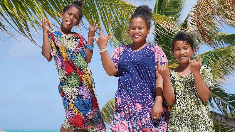 Marshallese girls in the Marshall Islands