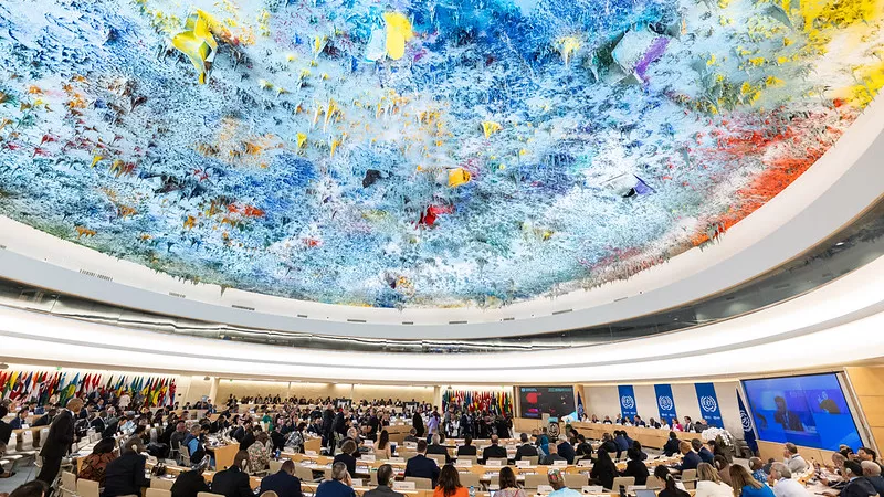 view of the meeting room of the International Labour Conference