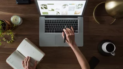 Laptop on desk