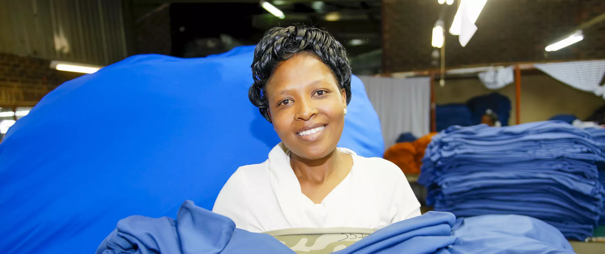 Garment factory worker in Lesotho