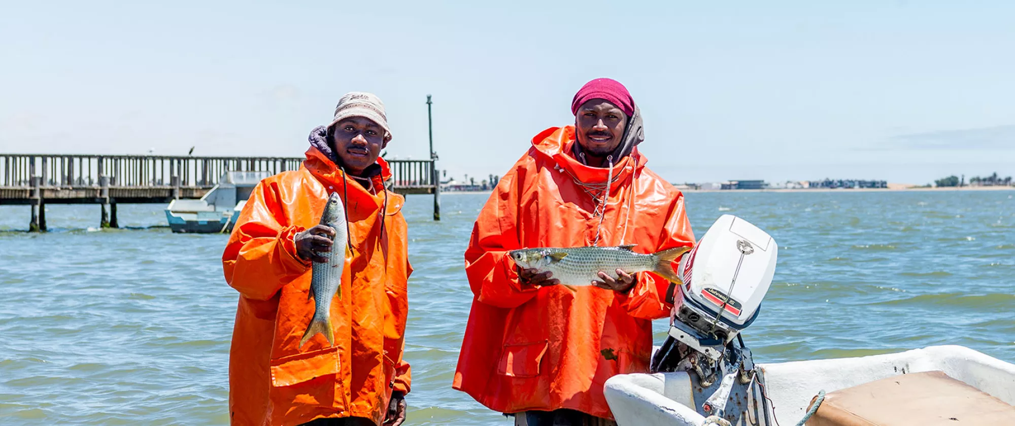 Portrait of fishermen in Namibia