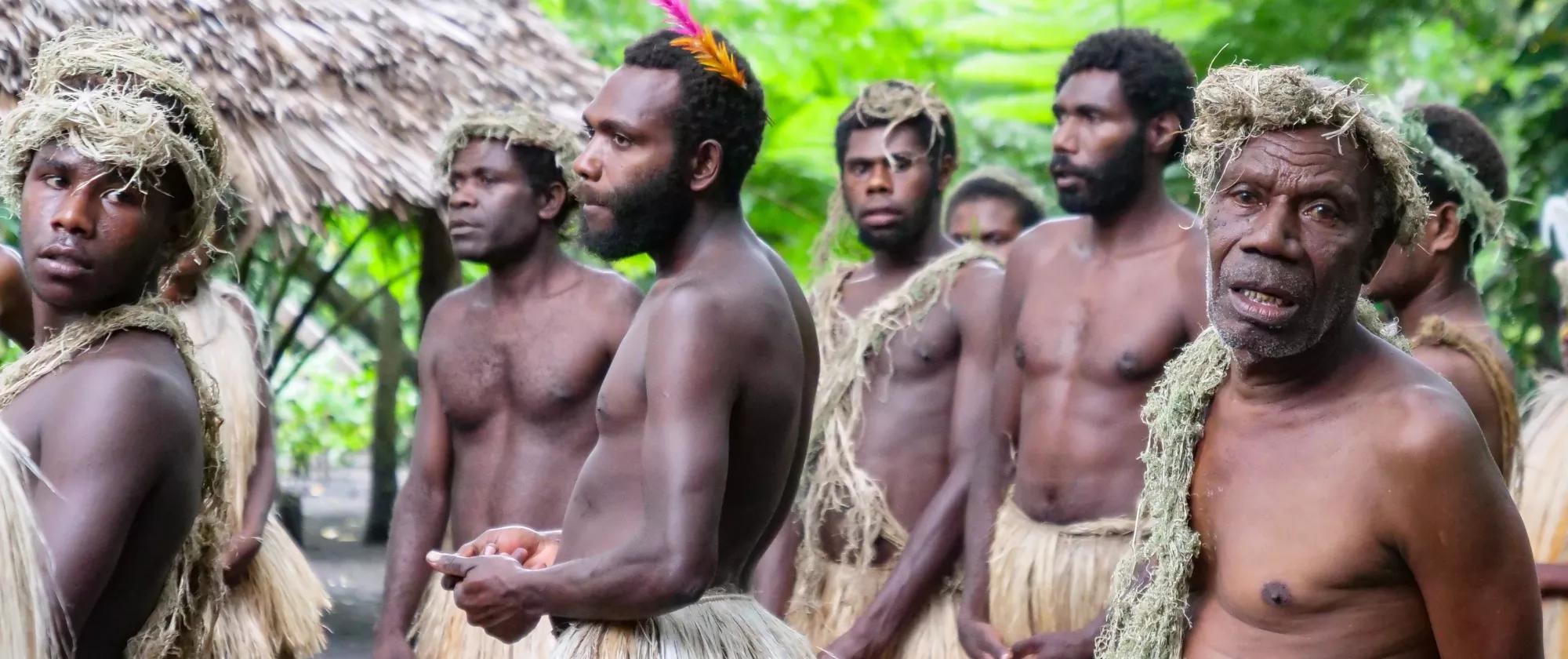 Indigenous tribe in Vanuatu performing a ceremony